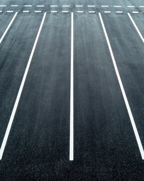 Aerial View of Empty Mall Parking Lot