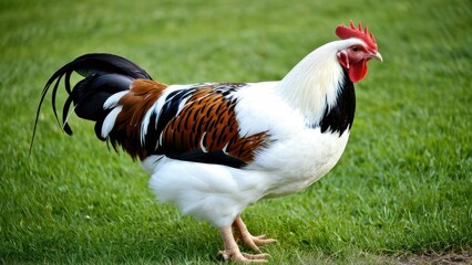 Charming Swedish Flower Hen, a rare breed known for its vibrant feather colors and gentle temperament. Perfect for backyard flocks and poultry enthusiasts.