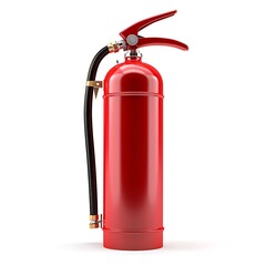 Red fire extinguisher isolated on white background