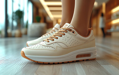 Neutral Elegance: Shoe Store Aesthetic Background