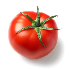 Red ripe tomato isolated on white background