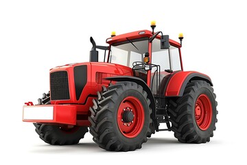 Obraz premium Red Tractor isolated on white background