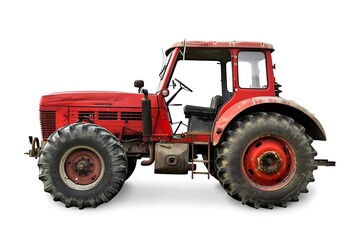 Obraz premium Red Tractor isolated on white background