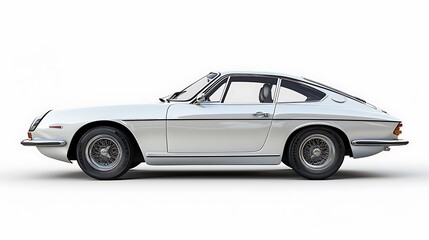 Obraz premium Silver car on white background