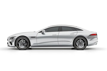 Fototapeta premium Silver car on white background