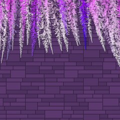 Purple brick with wisteria 