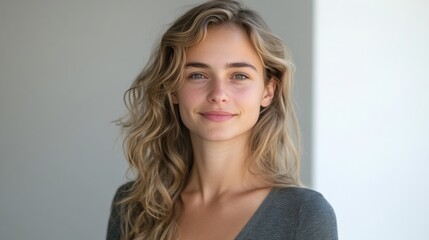 Naklejka premium Natural Portrait of a Young Woman Smiling