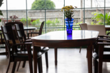 Beautiful coffee shop or cafe restaurant interior retro decoration