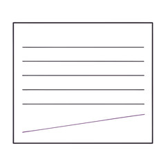 A simple line graph illustration, featuring a diagonal line rising upwards on a lined background, perfect for presenting data trends, growth, or progress in a minimalist style.