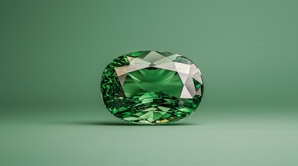 Fototapeta premium Exquisite green gemstone on elegant minimalist background