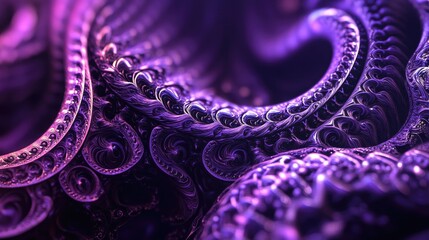 Obraz premium Abstract Purple Swirls and Curls with Metallic Sheen