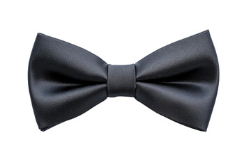 Elegant black bow tie on a white isolated background, Transparent background.
