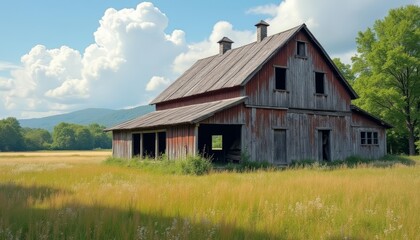 Obraz premium Abandoned barn lost in time