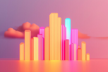 Serverless cloud platforms, glowing holographic infrastructure, digital cityscape