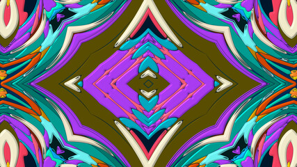 Abstract colorful psychedelic mandala kaleidoscope background pattern for a summer music festival
