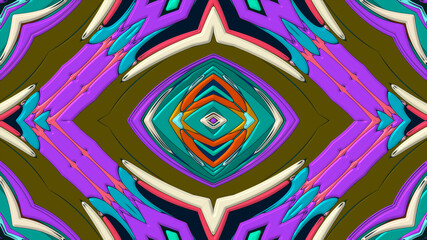 Abstract colorful psychedelic mandala kaleidoscope background pattern for a summer music festival
