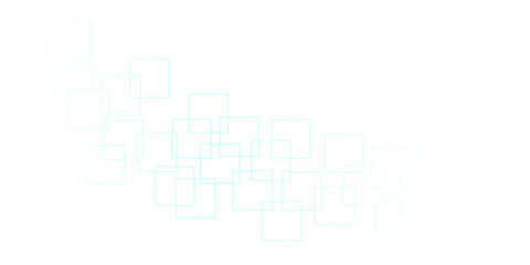 Abstract white background with bright blue square vector. Simple square lines overlay texture.