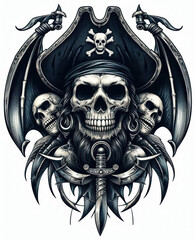 Fototapeta premium TRIBAL TATOO トライバル タトゥ 刺青 ドクロ 海賊