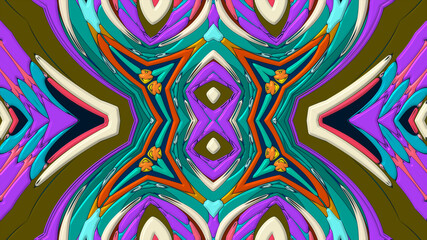 Abstract colorful psychedelic mandala kaleidoscope background pattern for a summer music festival
