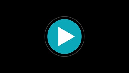 Fototapeta premium play icon, video play icon for website and mobile design animation. Play button icon animation and black background. color media play icon. 