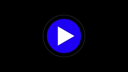 play icon, video play icon for website and mobile design animation. Play button icon animation and black background. color media play icon.	