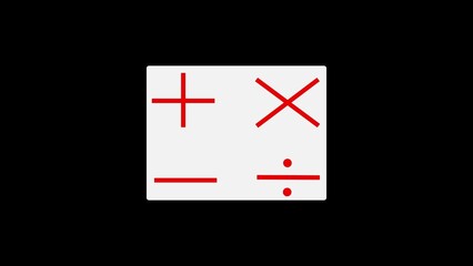 calculator shape neon frame effect, black background. Calculator animation for social media, presentations, videos, websites, etc.	