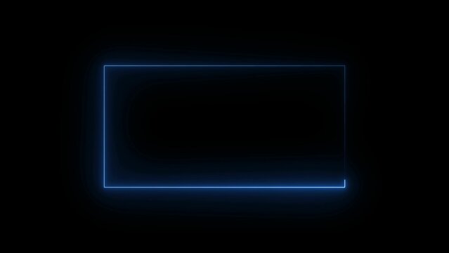 Abstract glowing neon rectangle border frame , Animation of glowing neon rectangles abstract background. Abstract neon light rectangle frame and seamless loop pattern animation.