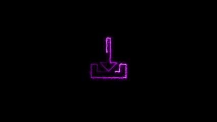 Fototapeta premium Loading Icon With Technology Glitch. Arrow move in to line and download flat icon