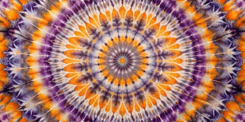 Symmetrical reverse spiral tie dye in purple tan gray orange hippie tie dye pattern texture...