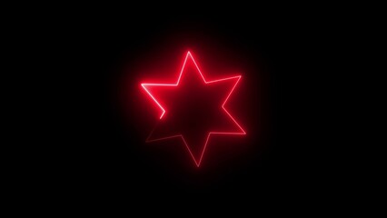 red star on black background