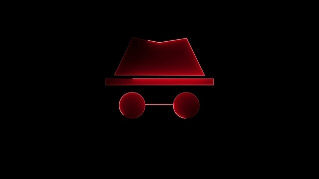 recommend clip art: Glowing neon line Browser incognito window icon. motion graphic animation, light neon line Incognito mode icon	