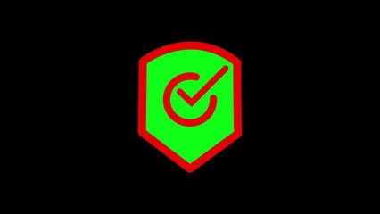 Fototapeta premium Security, safety, protection, privacy concept. Tick mark approvedc, security check and approved video animation, self drawing