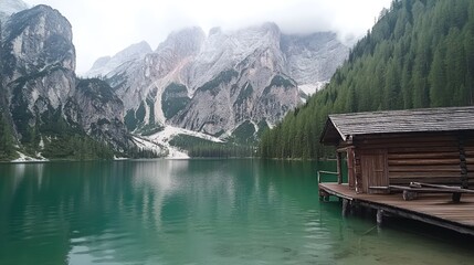 Fototapeta premium Serene Landscape of Lake Braise