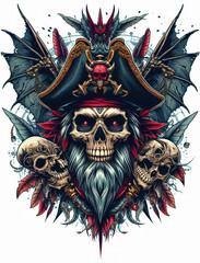 TRIBAL TATOO トライバル タトゥ 刺青 ドクロ 海賊