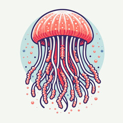Ilustrasion of jellyfish and sea