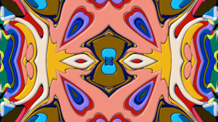 Colorful symmetrical abstract kaleidoscope background pattern for summer 