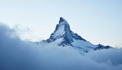  Majestic peak piercing the clouds