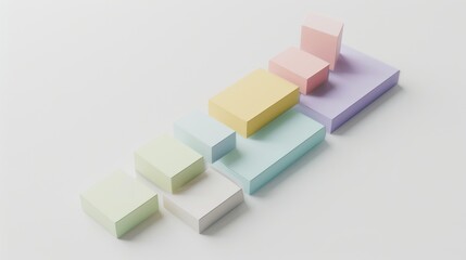 Pastel-colored square blocks stacked in a diagonal pattern