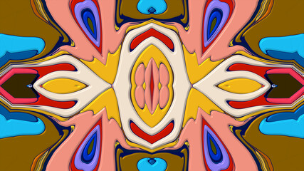 Fototapeta premium Colorful symmetrical abstract kaleidoscope background pattern for summer 