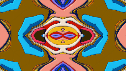 Naklejka premium Colorful symmetrical abstract kaleidoscope background pattern for summer 