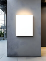 27シンプルな壁に掛けられた空白でミニマムなモックアップ/Blank and minimalist mock-up hanging on a simple wall　Gererated AI