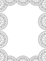 Obraz premium All these designs are hand-drawn and unique Flower Border is a Beautiful black-and-white illustration for aadult coloring book, This is a printable Beautiful Zentangle Coloring page for KDP Interior,