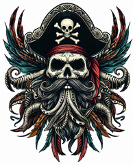 TRIBAL TATOO トライバル タトゥ 刺青ドクロ 海賊