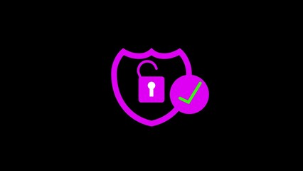 Tick mark approved icon.. Security lock success icon illustration.