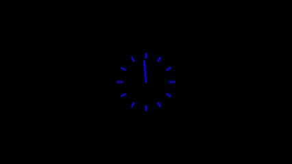 moving arrows in 12 hour loop. Simple clock icon . Clock Counting Down 12 Hour Day Fast Speed