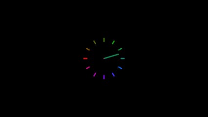 moving arrows in 12 hour loop. Simple clock icon . Clock Counting Down 12 Hour Day Fast Speed