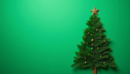 Naklejka premium Joyful Christmas tree with star on top