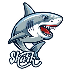 Naklejka premium cartoon shark logo