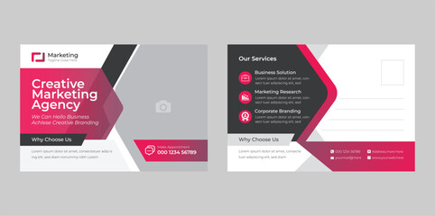 creative 2 sided corporate business postcard design template illustration eps 10 vector