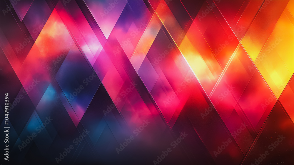 Poster dynamic colorful abstract background featuring geometric shapes and gradient transitions, ideal for 